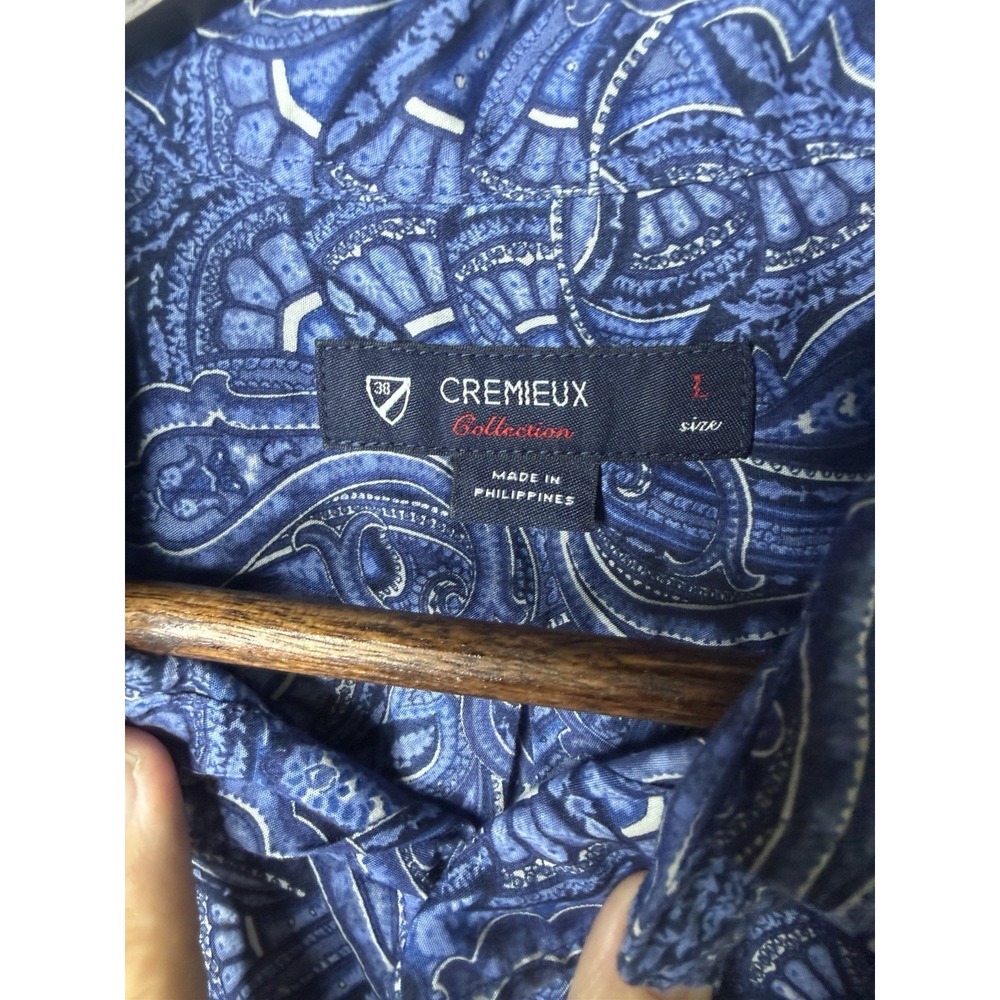 Cremieux Button Up Shirt Men's Large Paisley/Floral Short Sleeves Cotton 0019 - Picture 2 of 4